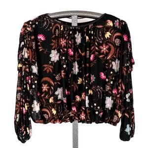 Free People Wildflower Honey Top Women's XS Bloomcore Cottage Flowy Boho Fairy